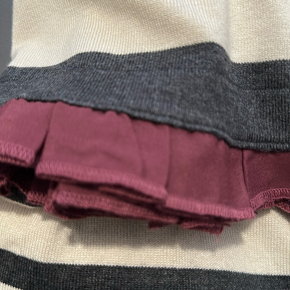 Vintage | Sweater | Striped Cardigan with Ruffle | Academic | Artsy | - Picture 8 of 10
